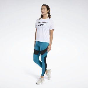 Reebok Workout Ready Supremium Logo T Shirt Damen - Weiß - DE 473-CEK